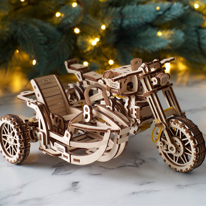 Puzzle 3D Motocicleta Scrambler UGR-10 din lemn Ugears [3]