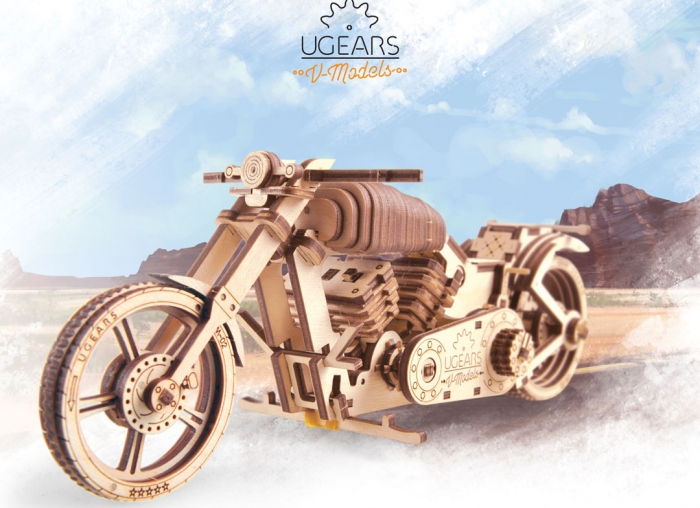 Puzzle 3D Motocicleta VM-02 din lemn Ugears [14]