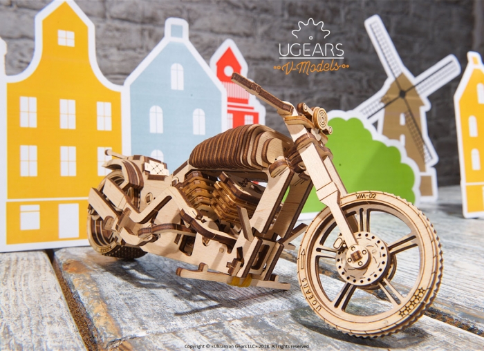 Puzzle 3D Motocicleta VM-02 din lemn Ugears [12]