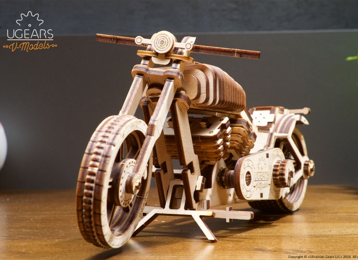 Puzzle 3D Motocicleta VM-02 din lemn Ugears [9]