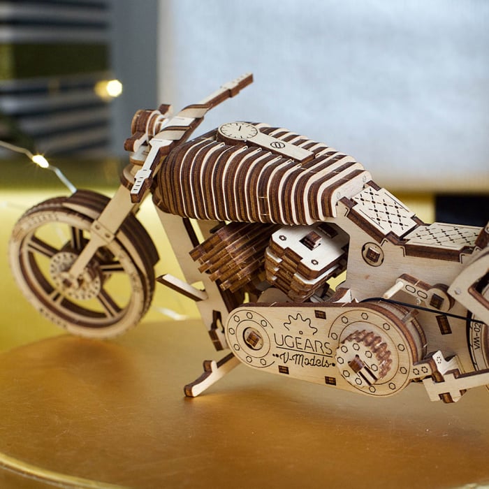 Puzzle 3D Motocicleta VM-02 din lemn Ugears [2]