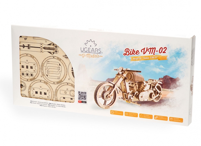 Puzzle 3D Motocicleta VM-02 din lemn Ugears [23]