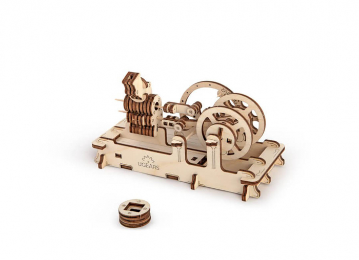 Puzzle 3D Motor Pneumatic din Lemn Ugears [9]