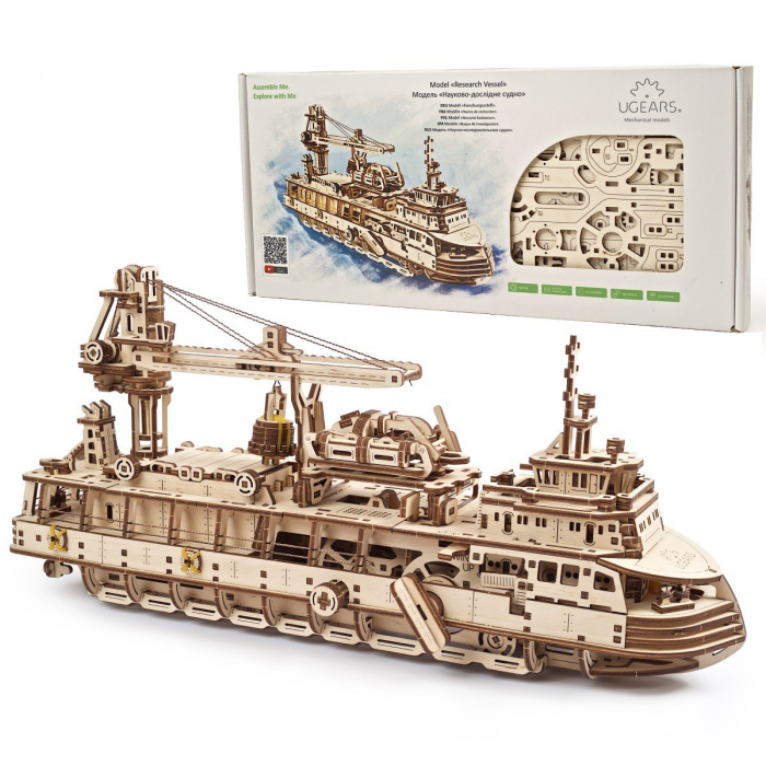 Puzzle 3D Nava de cercetare din lemn Ugears [18]
