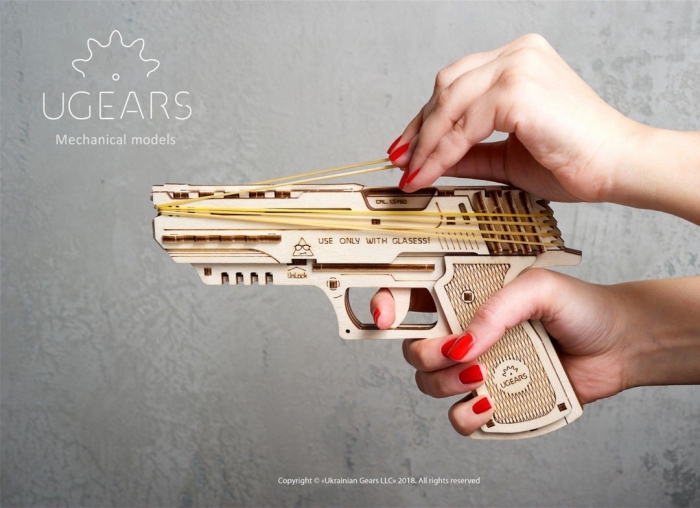 Puzzle 3D Pistol Wolf din lemn Ugears [3]