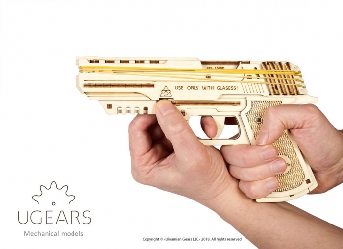 Puzzle 3D Pistol Wolf din lemn Ugears [9]