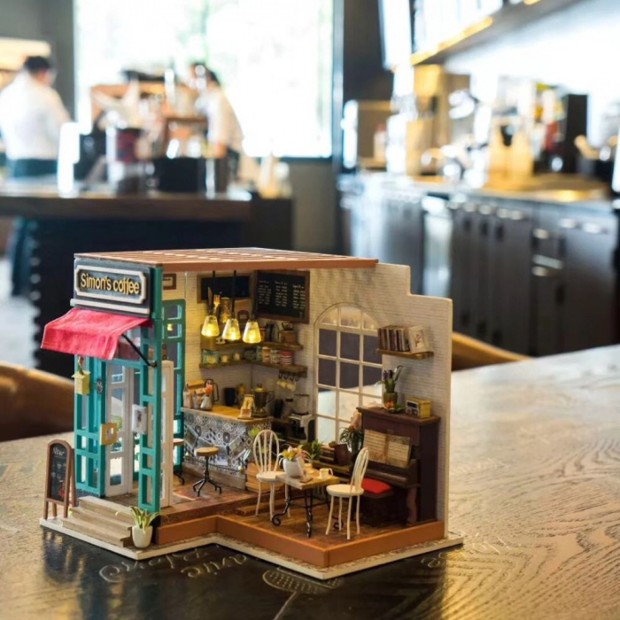 Puzzle 3D Simon's Coffee Shop, Iluminare Led, Rolife [3]