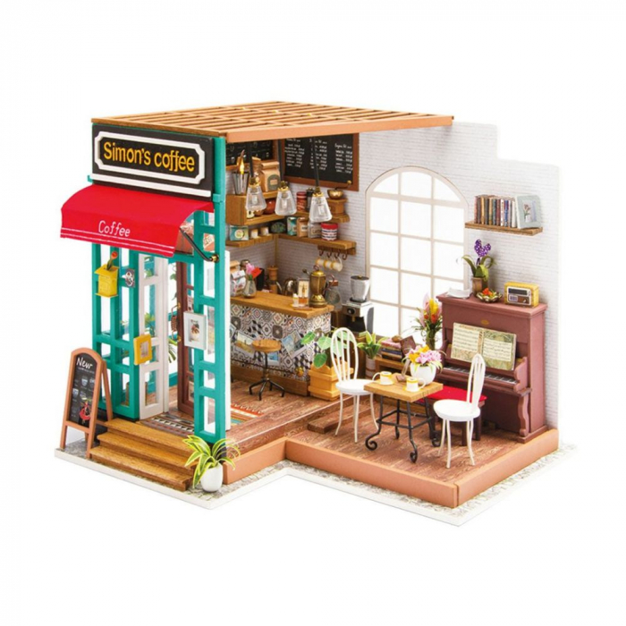 Puzzle 3D Simon's Coffee Shop, Iluminare Led, Rolife [11]