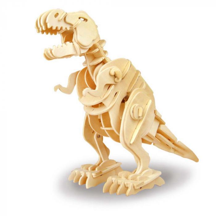 Puzzle 3D Walking T-Rex, Lemn, Robotime [8]