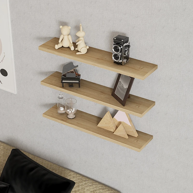 Raft de perete Boss, stejar safir, design modern cu 3 polite, 60 cm [2]