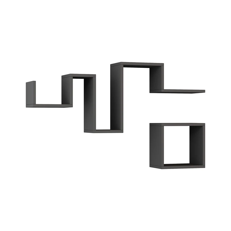 Raft de perete Follow antracit, compartimentat, fixare pe perete [3]