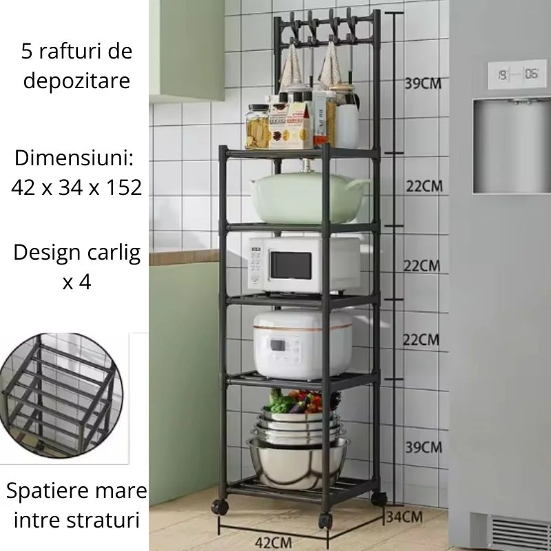 Raft metalic bucatarie, 5 niveluri [6]