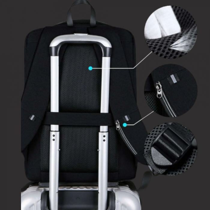 Rucsac Laptop Antifurt Business Backpack waterproof USB [6]