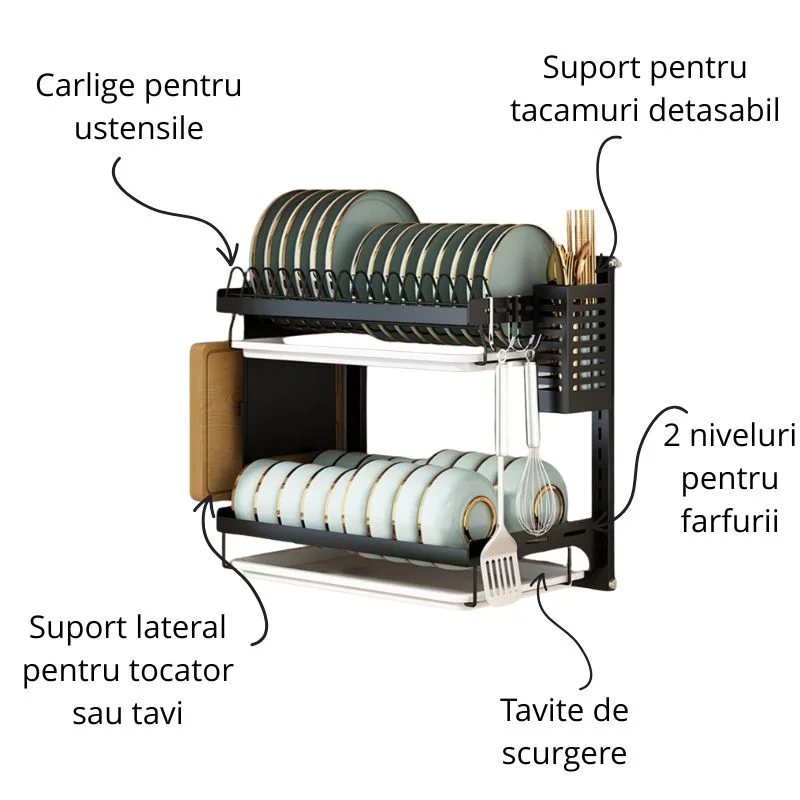 Scurgator vase suspendat doua nivele [4]