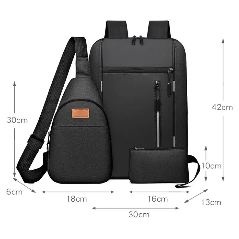 Set 3 piese Rucsac Smart Pack Negru [7]