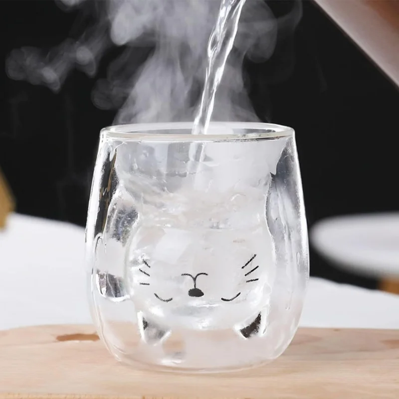 Set 4 Pahare cu Pereti Dubli Black Cat [4]