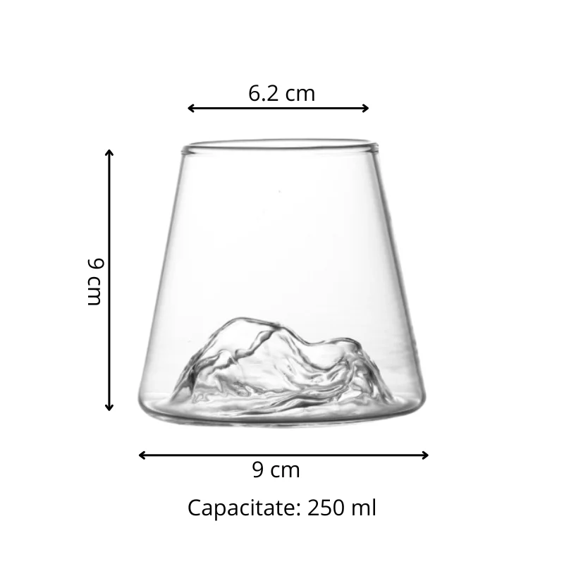 Set 4 pahare de bere cu munte, din sticla borosilicata 250ml, Varful Berarilor [8]