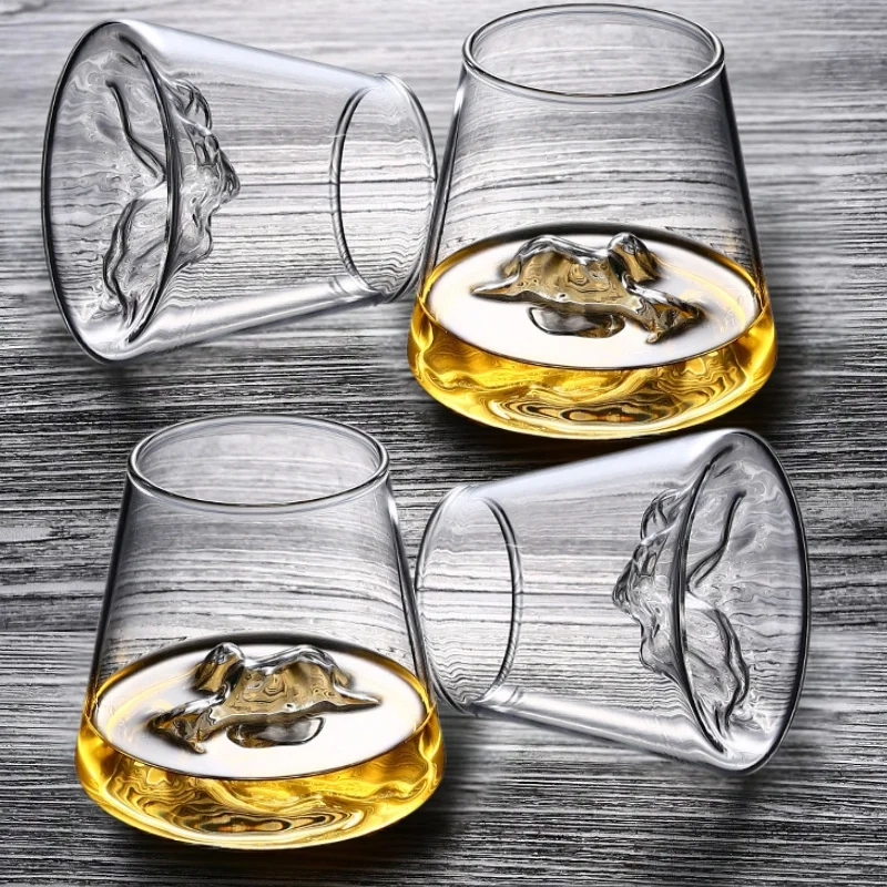 Set 4 pahare de bere cu munte, din sticla borosilicata 250ml, Varful Berarilor [6]