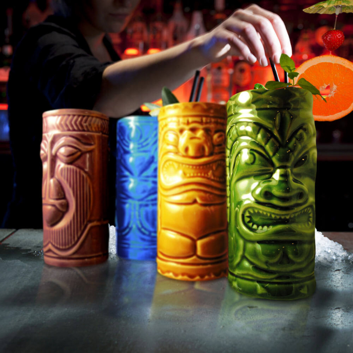 Set 4 pahare exotic tiki cocktail bar