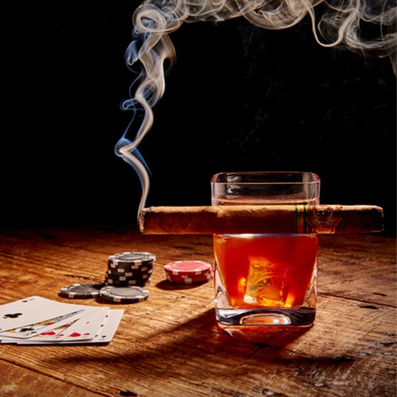 Set 4 pahare whiskey cu Suport Trabuc [8]
