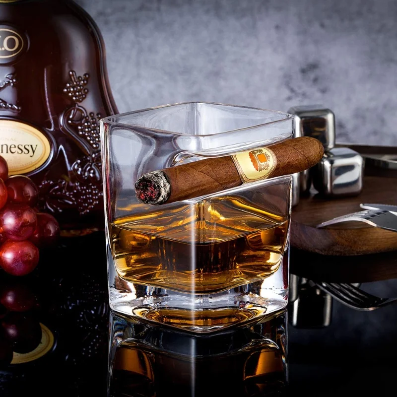 Set 4 pahare whiskey cu Suport Trabuc [5]