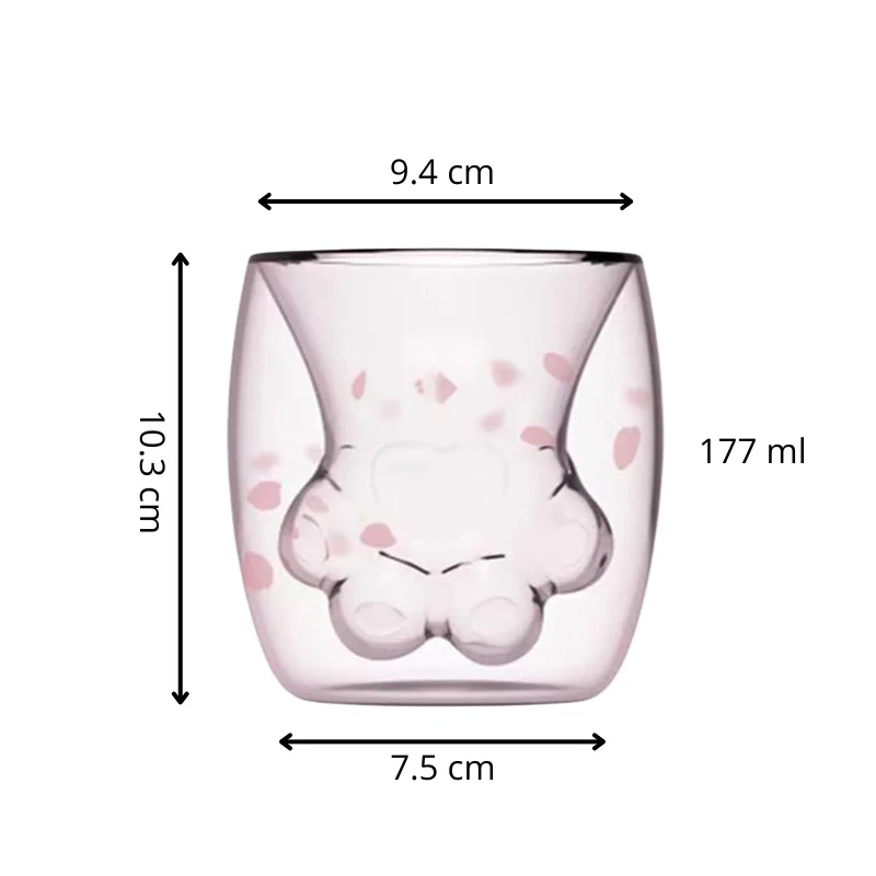 Set 6 Pahare cu Pereti Dubli Kitty Paw [9]