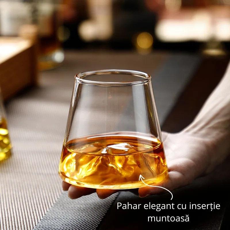 Set 6 pahare de bere cu munte, din sticla borosilicata 250ml, Varful Berarilor [6]