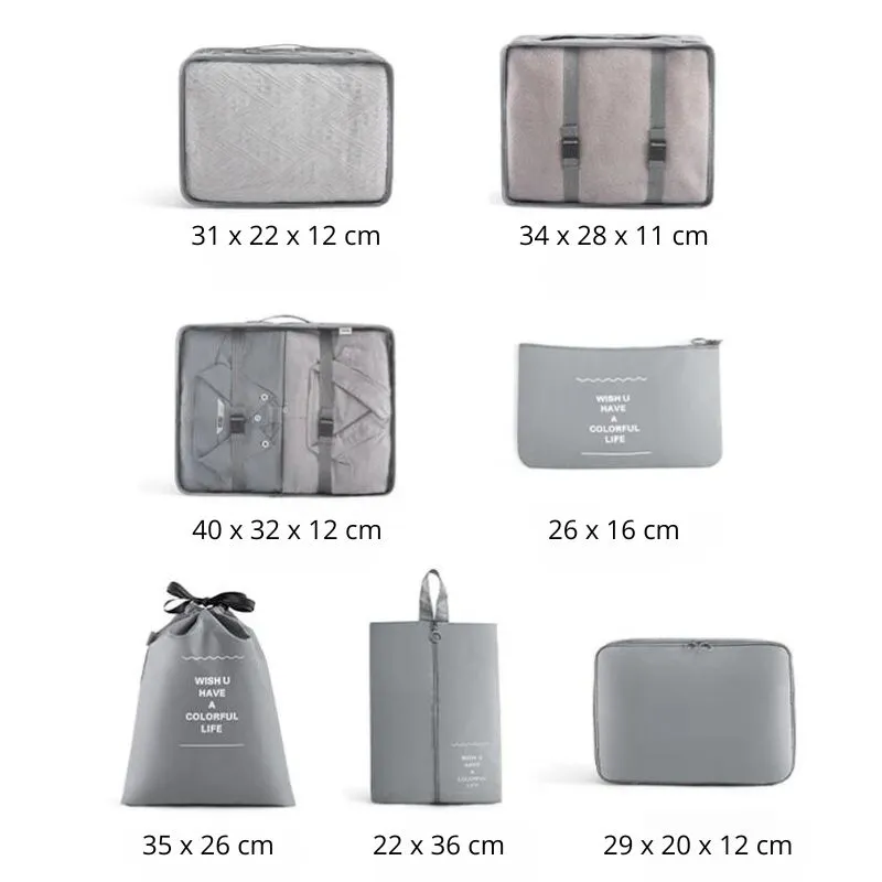 Set 7 huse organizare bagaj Gri [10]