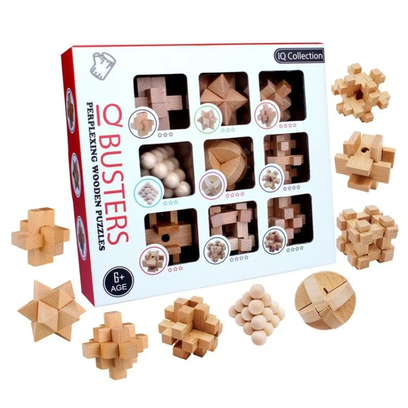 Set 9 Puzzle-uri din Lemn Kongming [3]