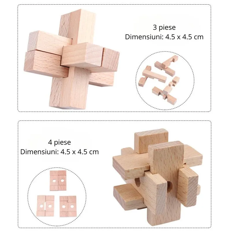 Set 9 Puzzle-uri din Lemn Kongming [5]