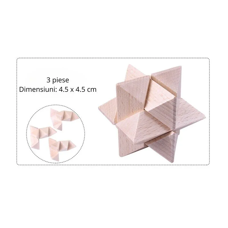 Set 9 Puzzle-uri din Lemn Kongming [8]