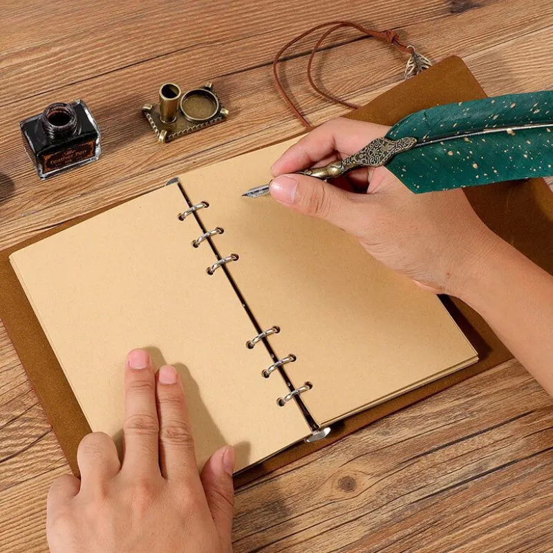 Set cadou Caligrafie Vintage cu Jurnal si Pana Verde [3]