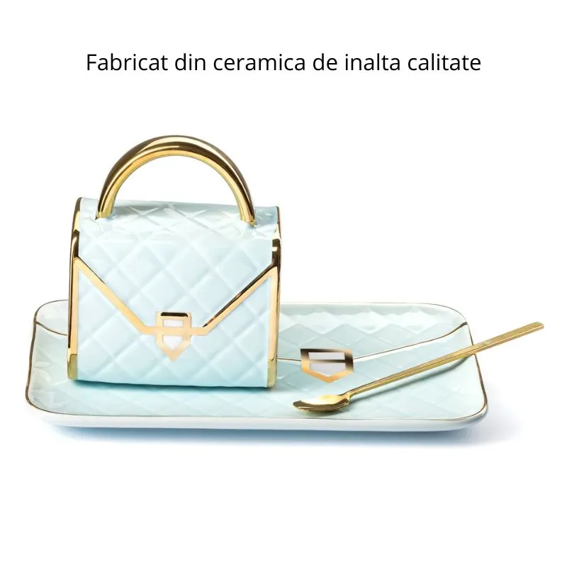 Set Cadou Cana si Suport Tip Geanta Mint [7]