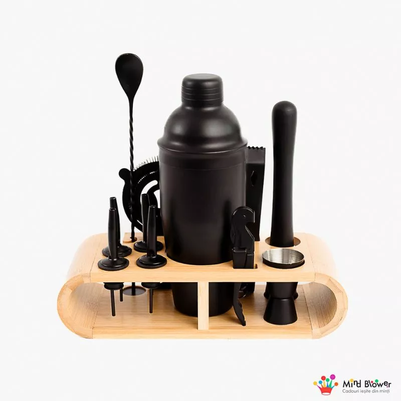Set cadou Cocktail Shaker Mixology cu 11 accesorii 750ml Negru [29]