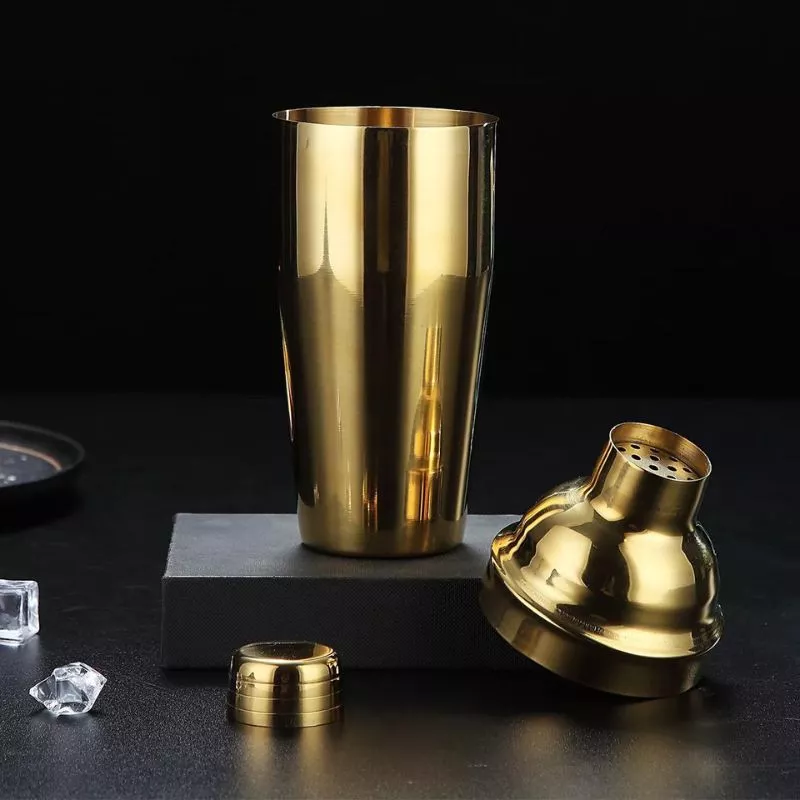 Set cadou Cocktail Shaker Mixology cu 11 accesorii 750ml Gold [22]