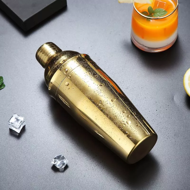 Set cadou Cocktail Shaker Mixology cu 11 accesorii 750ml Gold [21]