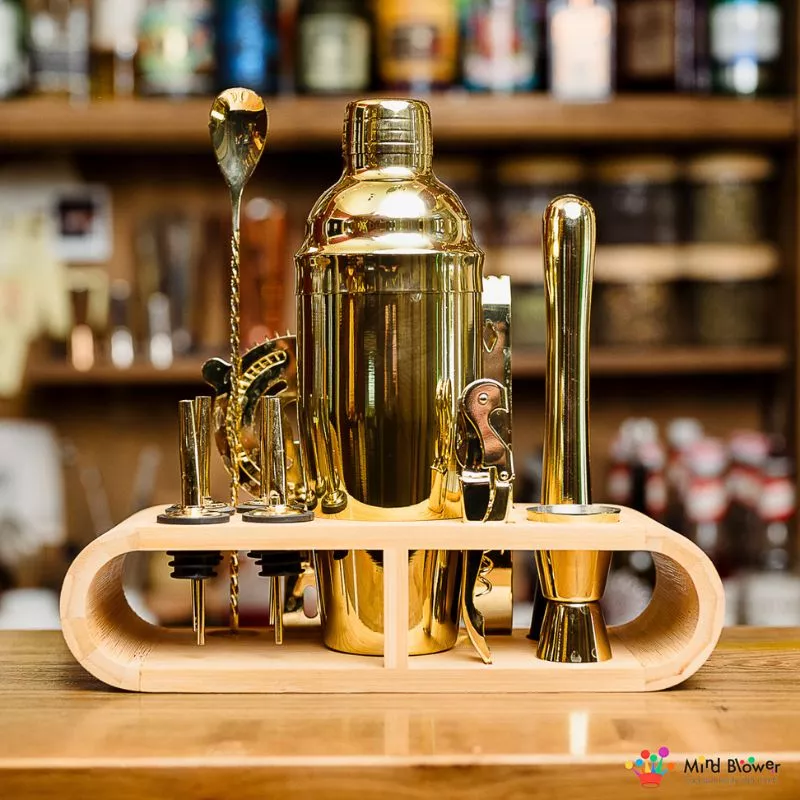 Set cadou Cocktail Shaker Mixology cu 11 accesorii 750ml Gold [4]