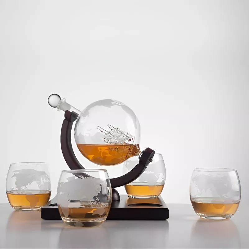 Set cadou decantor Glob Pamantesc cu 4 pahare Deluxe [17]