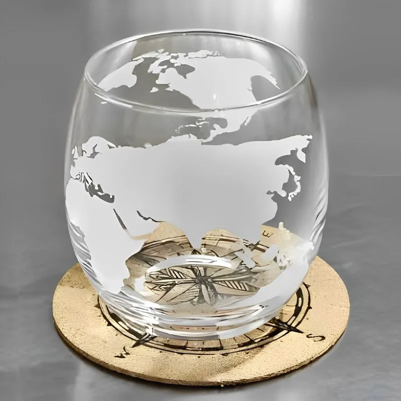 Set cadou decantor Glob Pamantesc cu doua pahare Deluxe [9]