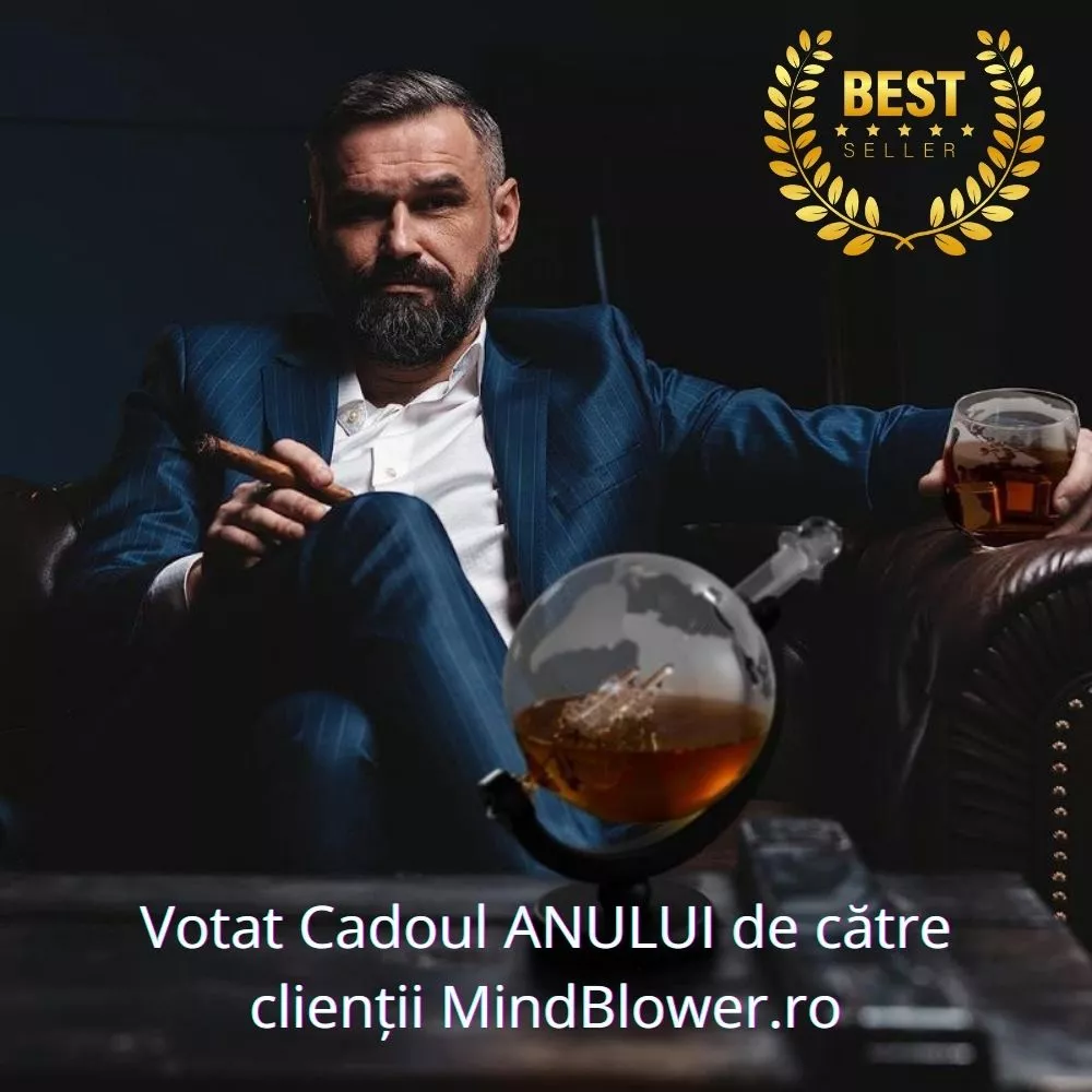 Set cadou decantor Glob Pamantesc cu doua pahare Epique [10]