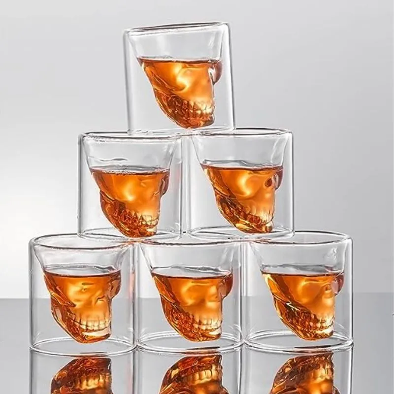 Set cadou Decantor sticla Craniu 1000ml cu 6 pahare cu Tava Free Spirits [12]