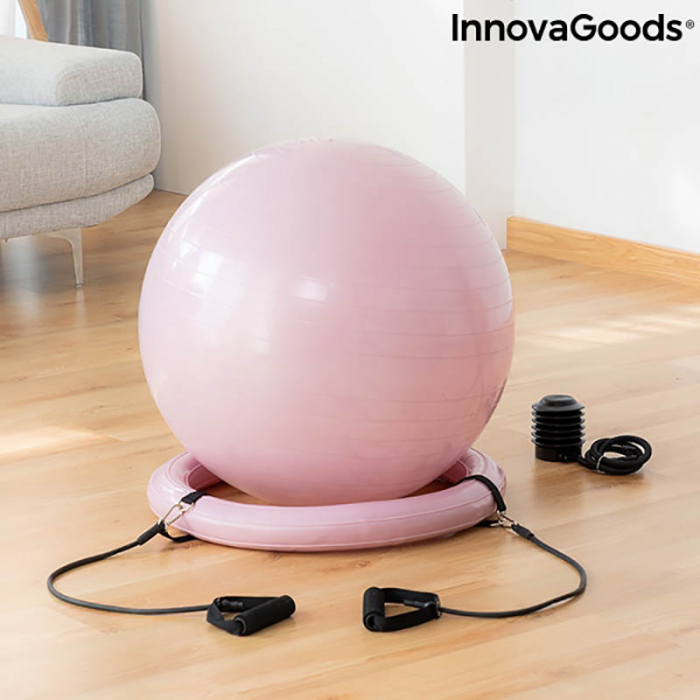 Set cadou femei Yoga Fit, minge fitness, inel si benzi rezistenta [8]