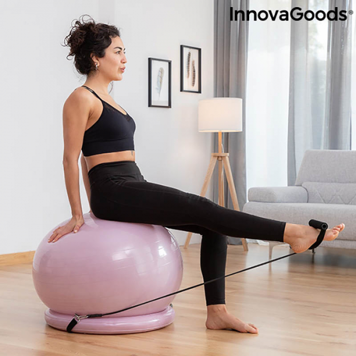 Set cadou femei Yoga Fit, minge fitness, inel si benzi rezistenta [3]