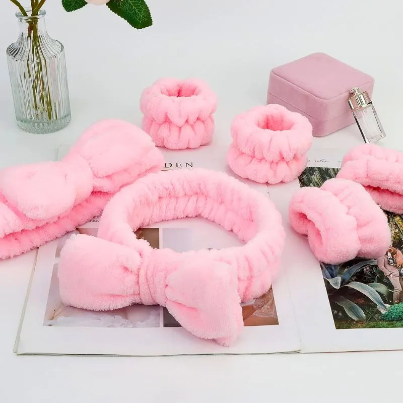 Set cadou pentru ea Bentita cosmetica Fleece cu fundita [4]