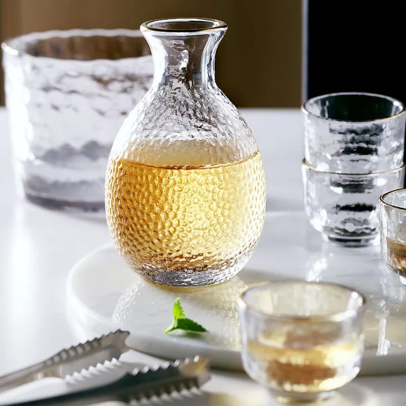 Set cadou servire bauturi tari Sticla cupa si 4 pahare Platinum [7]