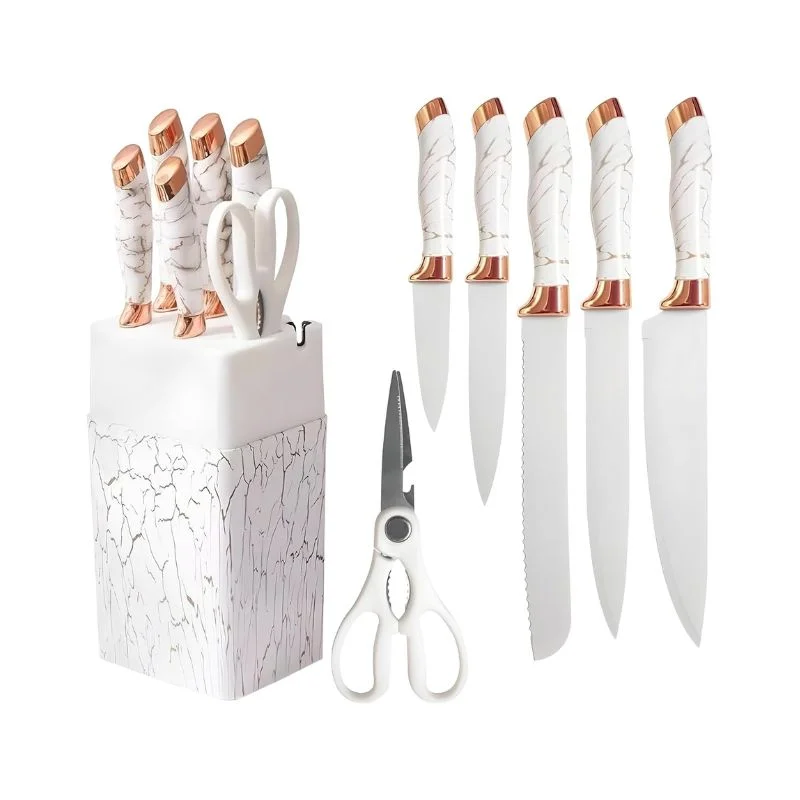 Set cutite inox cu suport elegant marmorat [8]