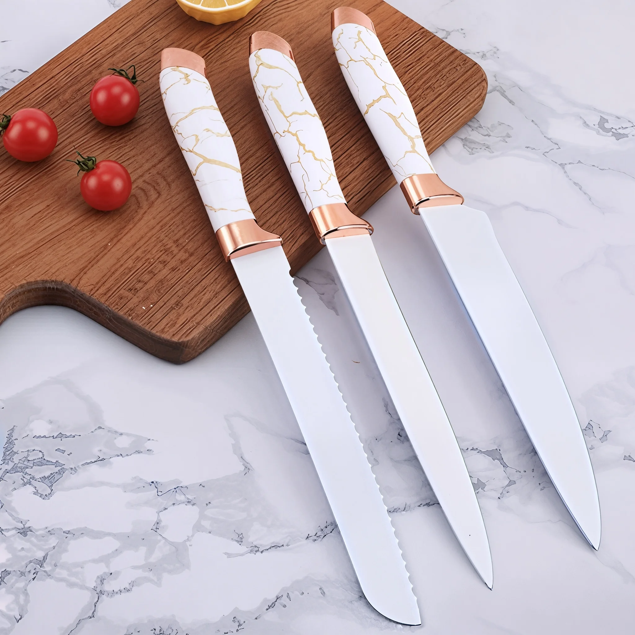 Set cutite inox cu suport elegant marmorat [6]