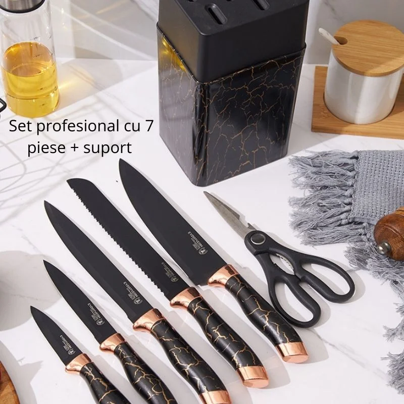 Set cutite inox cu suport elegant marmorat [5]