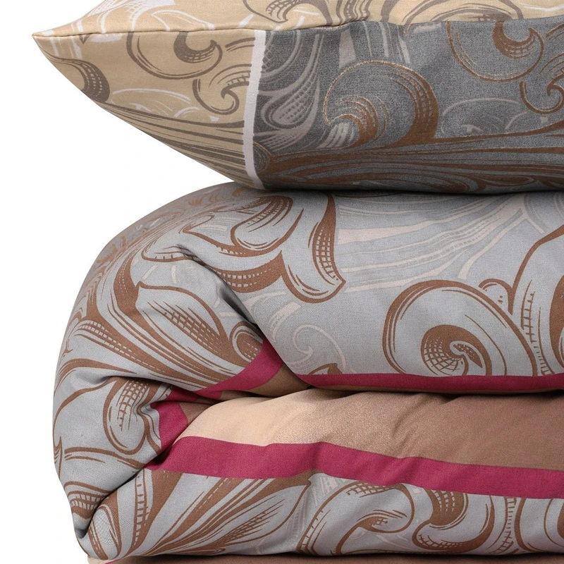 Set lenjerie Basilisk - Crem, 200x220 cm, 2 fete de perna, cearsaf [4]
