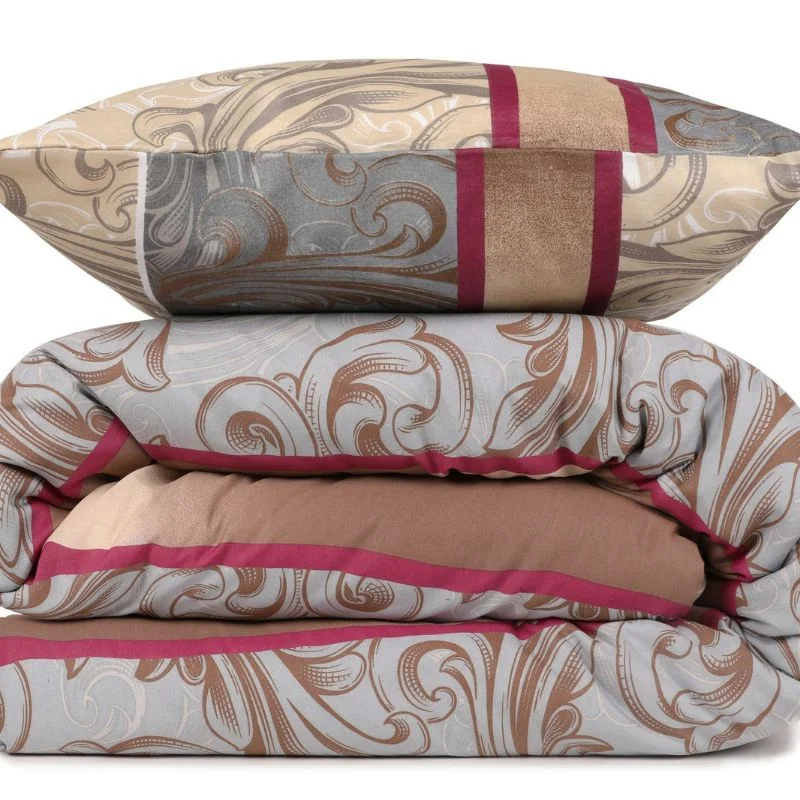 Set lenjerie bumbac Hürrem - Gri, 200x220 cm, 2 fete de perna [2]